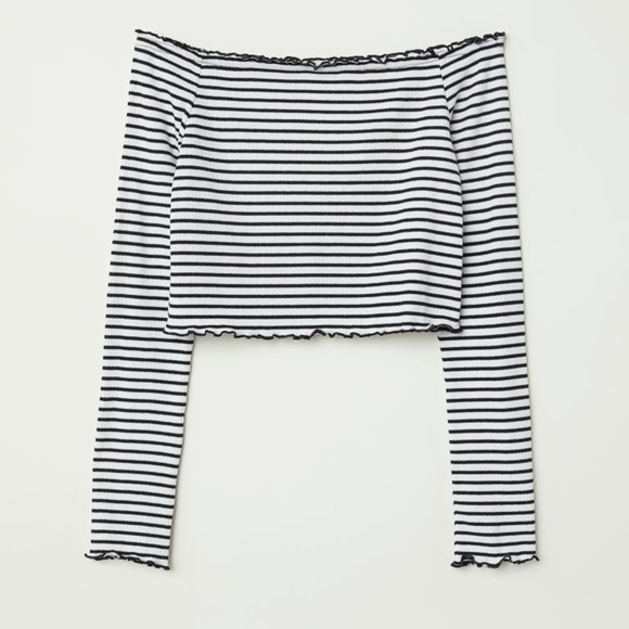 H&M Tops - NWOT H&M Striped Off the Shoulder Top